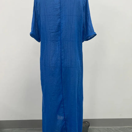 Full Size V-Neck Short Sleeve Midi Dress Plus Size - Image 5