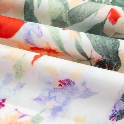 Floral Double Ruffle Sleeve V Neck Mini Dress - Image 10