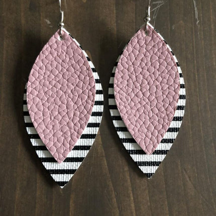 PU Leather Leaf Dangle Earrings - Image 5