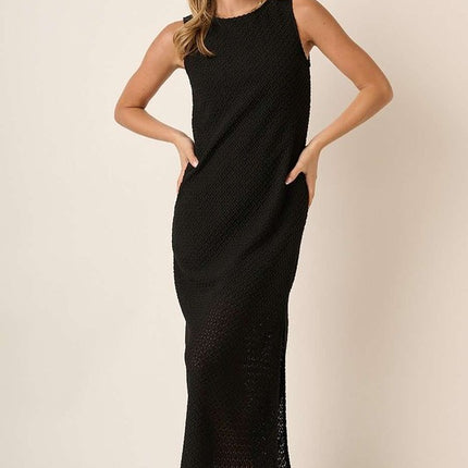 Mittoshop Side Slit Round Neck Sleeveless Dress - Image 1