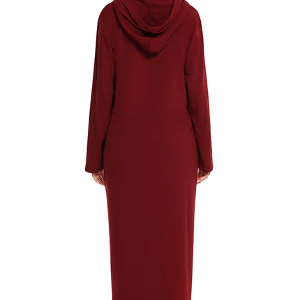 Zip Front Hooded Night Dress with Pockets - Image 16