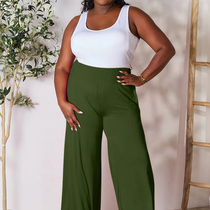 Basic Bae Full Size Smocked Wide Waistband Wide Leg Pants - Image 23