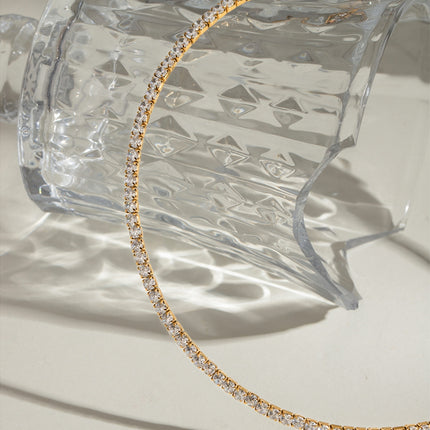 Stainless Steel Inlaid Zircon Necklace - Image 3