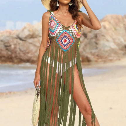 Fringe Spaghetti Strap Cover-Up - Image 33