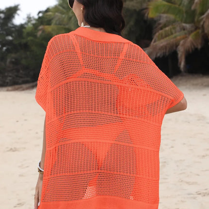 Hollow Out Collared Neck Cover-Up - Image 12