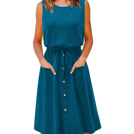 Full Size Round Neck Sleeveless Tank Dress Plus Size - Image 13