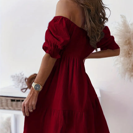 Full Size Ruffled Off-Shoulder Short Sleeve Dress - Image 17