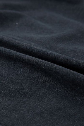 Button Down Raw Hem Ruffled Denim Shirt - Image 17