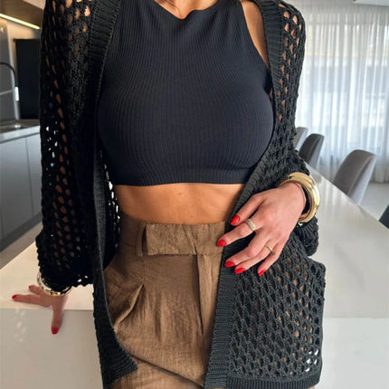 Hollow Out Open Front Cover-Up - Image 1