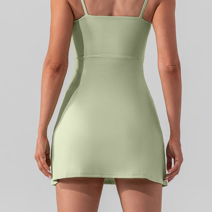 Square Neck Sleeveless Slit Mini Active Dress - Image 6