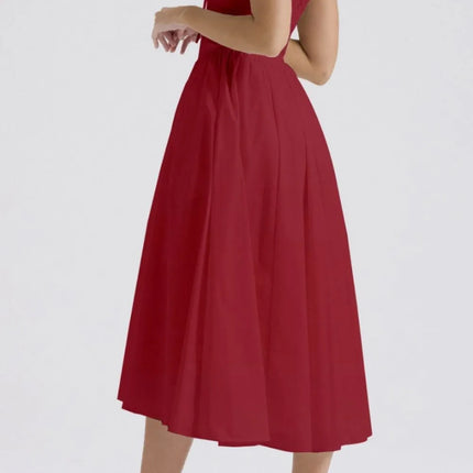 Ruched V-Neck Sleeveless Dress with Pockets - Image 9