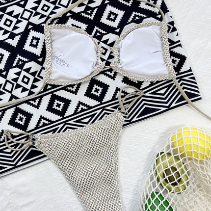 Halter Neck Fishnet Bikini Set - Image 4