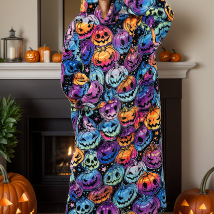 Fuzzy Pocketed Long Sleeve Hooded Lounge Dress - Image 1