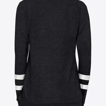 Striped Contrast Raglan Sleeve Top - Image 6