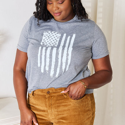 Simply Love US Flag Graphic Cuffed Sleeve T-Shirt - Image 6