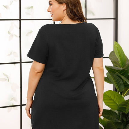 V-Neck Short Sleeve Lounge Dress - Image 9
