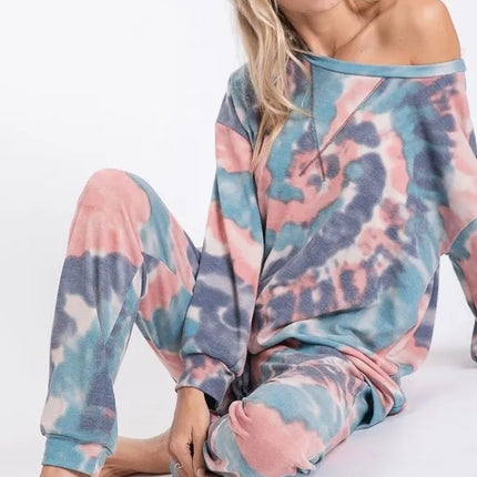 BiBi Tie Dye French Terry Casual Pants - Image 1