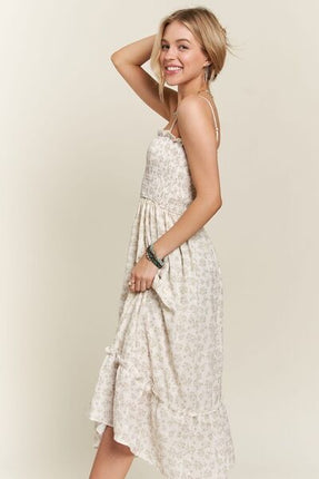 ADORA Smocked Floral Ruffled Hem Cami Dress - Image 5