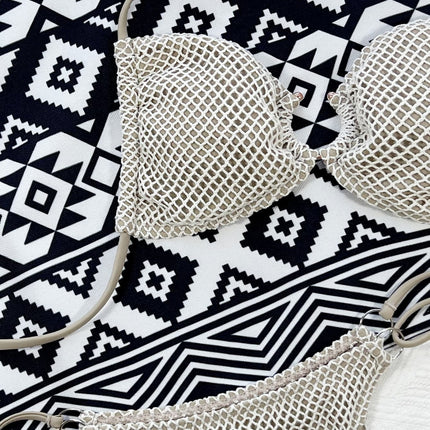 Halter Neck Fishnet Bikini Set - Image 5