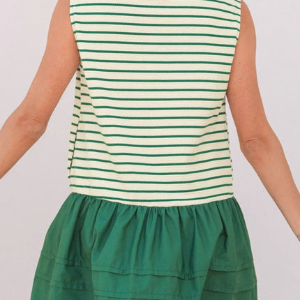 Stripe Woven Sleeveless Mini Dress - Image 2