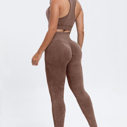 3 Piece Washed Square Neck Wide Strap Active Set - Image 26