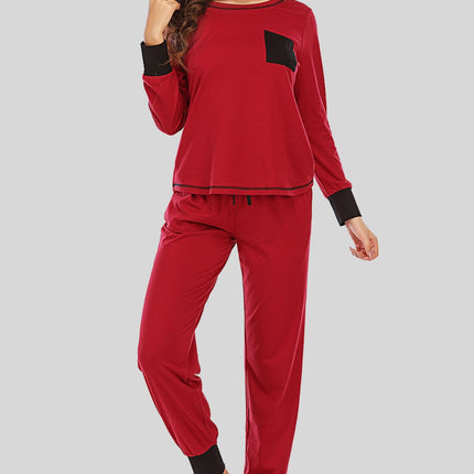Round Neck Top and Pants Lounge Set - Image 7