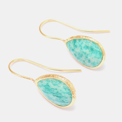 Handmade Natural Stone Teardrop Earrings - Image 3