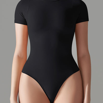 Round Neck Short Sleeve Active Bodysuit - Image 1