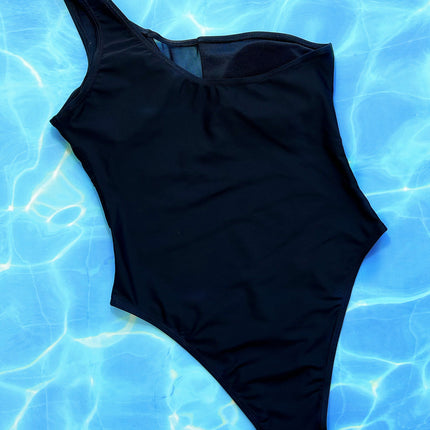 One-Shoulder Sleeveless One-Piece Swimsuit - Image 4