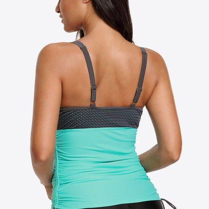 Contrast Sweetheart Neck Swim Cami - Image 2