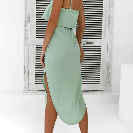 Tied Side Slit Midi Cami Dress - Image 3