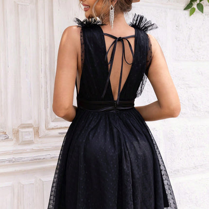 Open Back Sleeveless Mesh Dress - Image 2