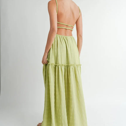 MABLE Cutout Waist Backless Maxi Dress - Image 2