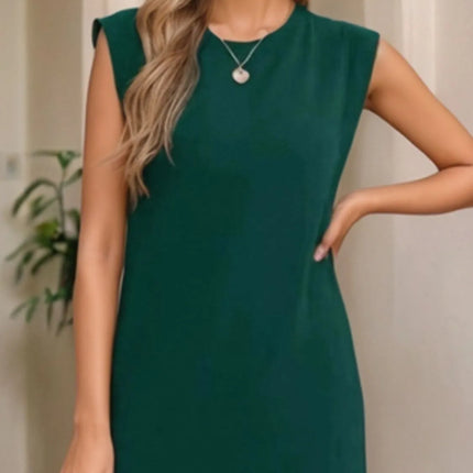 Full Size Slit Round Neck Sleeveless Maxi Tank Dress Plus Size - Image 5