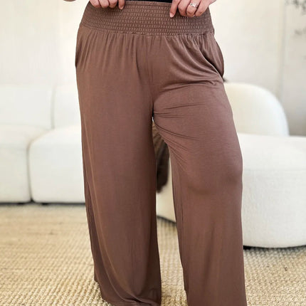 Basic Bae Full Size Smocked Wide Waistband Wide Leg Pants - Image 13