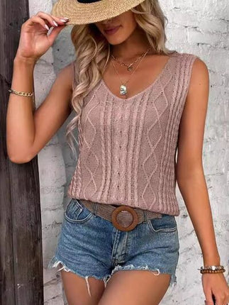 Cable-Knit V-Neck Sweater Vest - Image 3