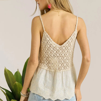 ADORA Crochet V Neck Tank Top - Image 5