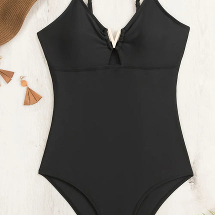 Cutout Spaghetti Strap One-Piece Swimwear - Image 4