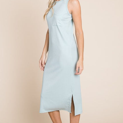 BOMBOM Ribbed Knit Sleeveless Midi Dress - Image 3