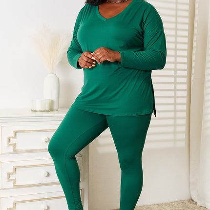 Zenana Lazy Days Full Size Long Sleeve Top and Leggings Set - Image 3