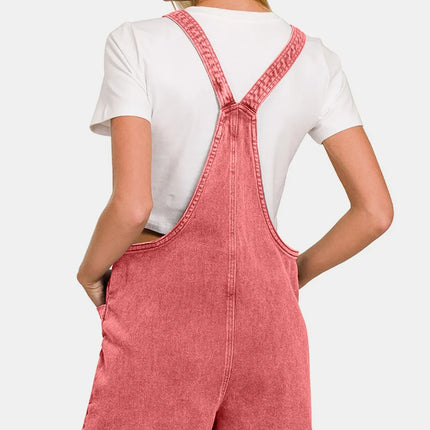 Zenana Washed Knot Strap Rompers - Image 2