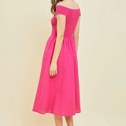 HEYSON Off-Shoulder Smocked Midi Dress - Image 2