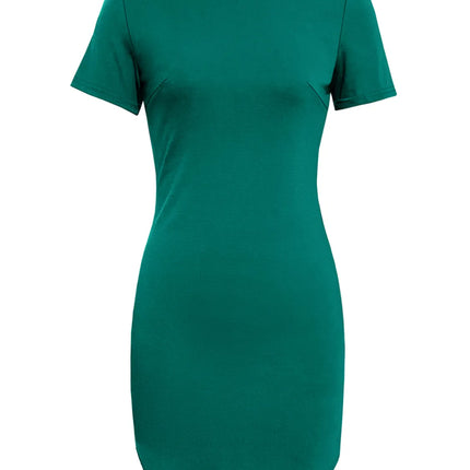Round Neck Short Sleeve Mini Tee Dress - Image 3