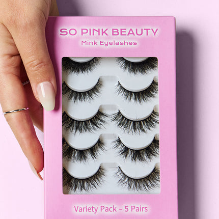 SO PINK BEAUTY Mink Eyelashes Variety Pack 5 Pairs - Image 1