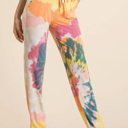 BiBi Tie Dye French Terry Casual Pants - Image 5