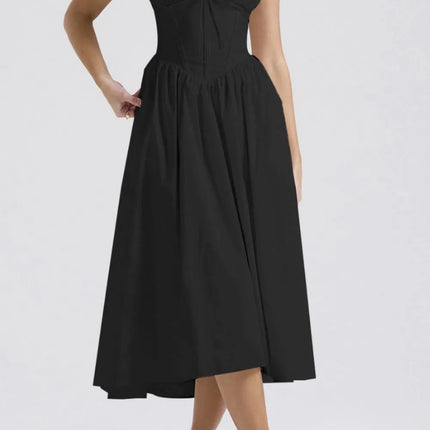 Ruched V-Neck Sleeveless Dress with Pockets - Image 2