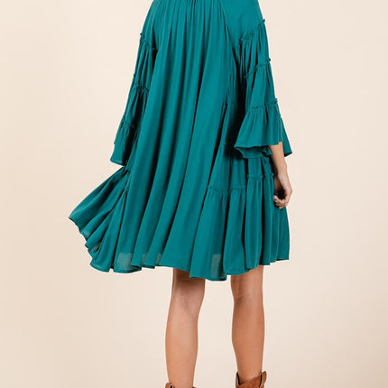 Mittoshop Frill Tie Neck Bell Sleeve Dress - Image 6